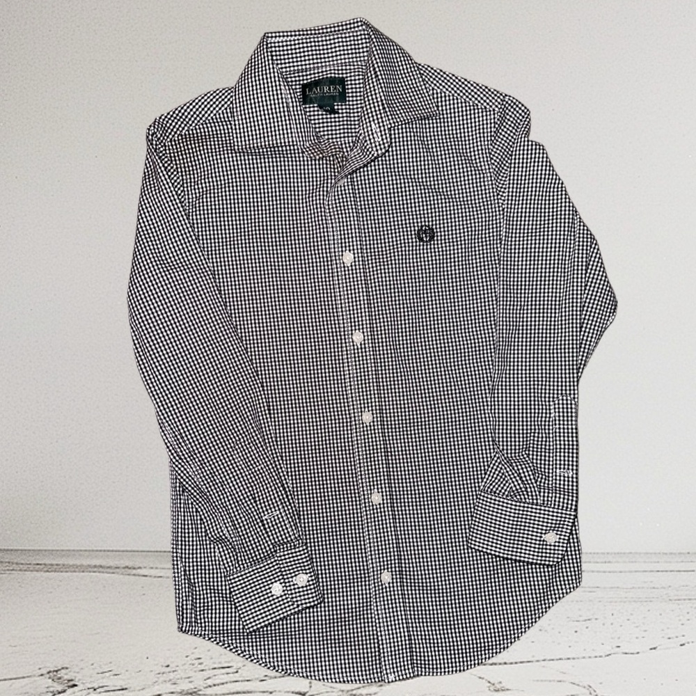 Boys Lauren Ralph Lauren Size 10 long sleeve button plaid down shirt